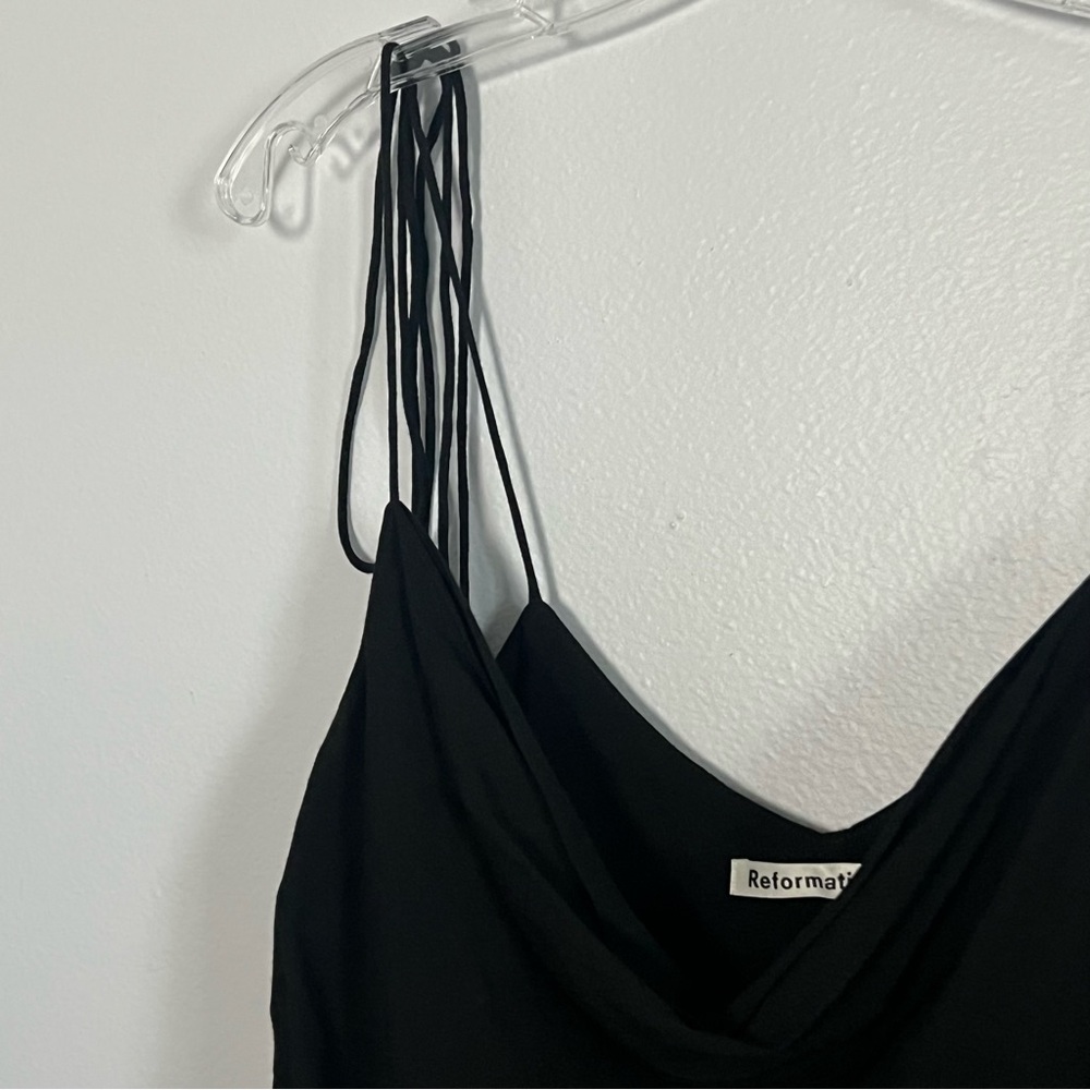 Reformation Black Leah Cowl Neck Tie Top - Medium - Picture 4 of 6